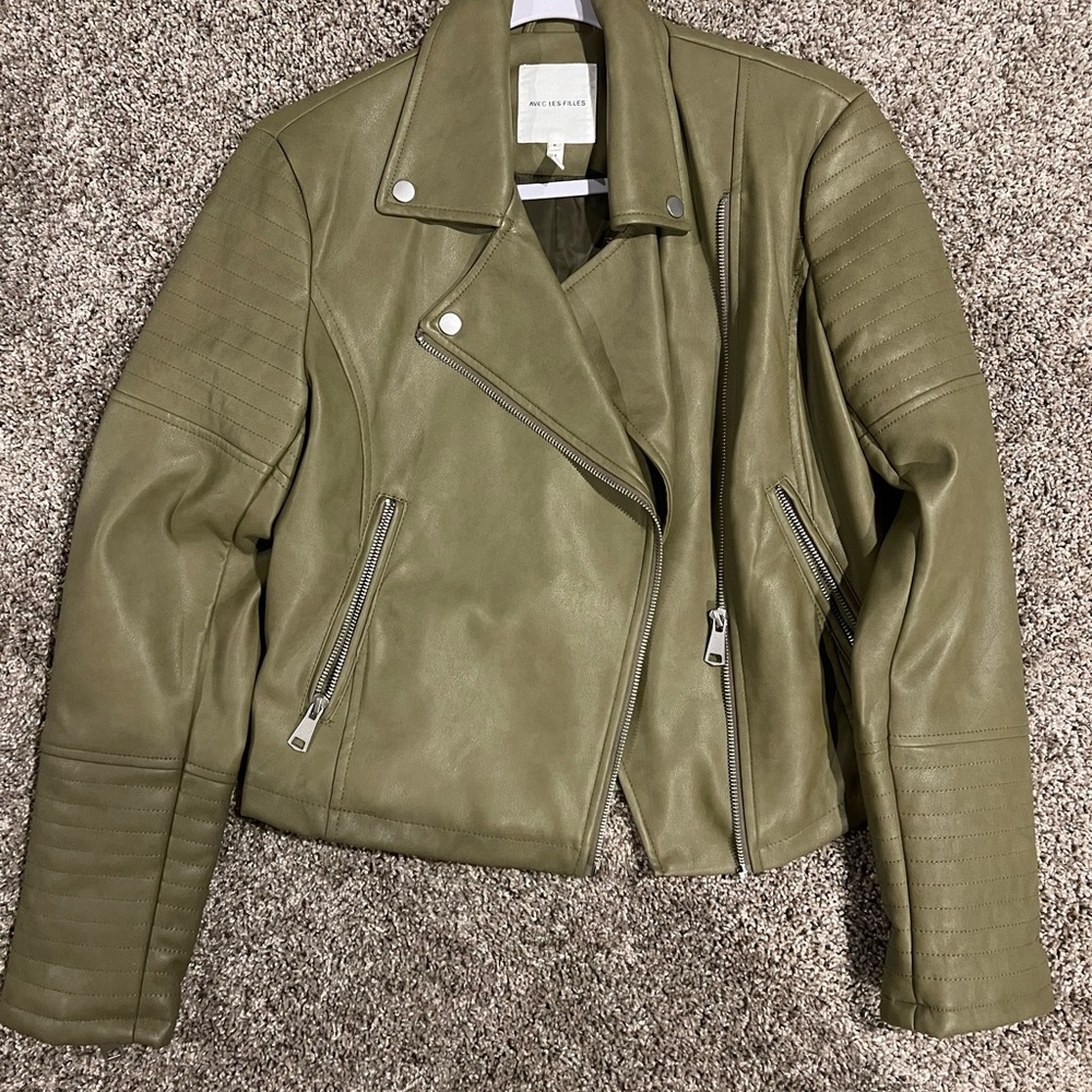 Avec Les Filles Leather Biker Jacket